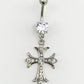 Cross Dangle Belly Ring with Cubic Zirconia -14 Gauge, Surgical Steel