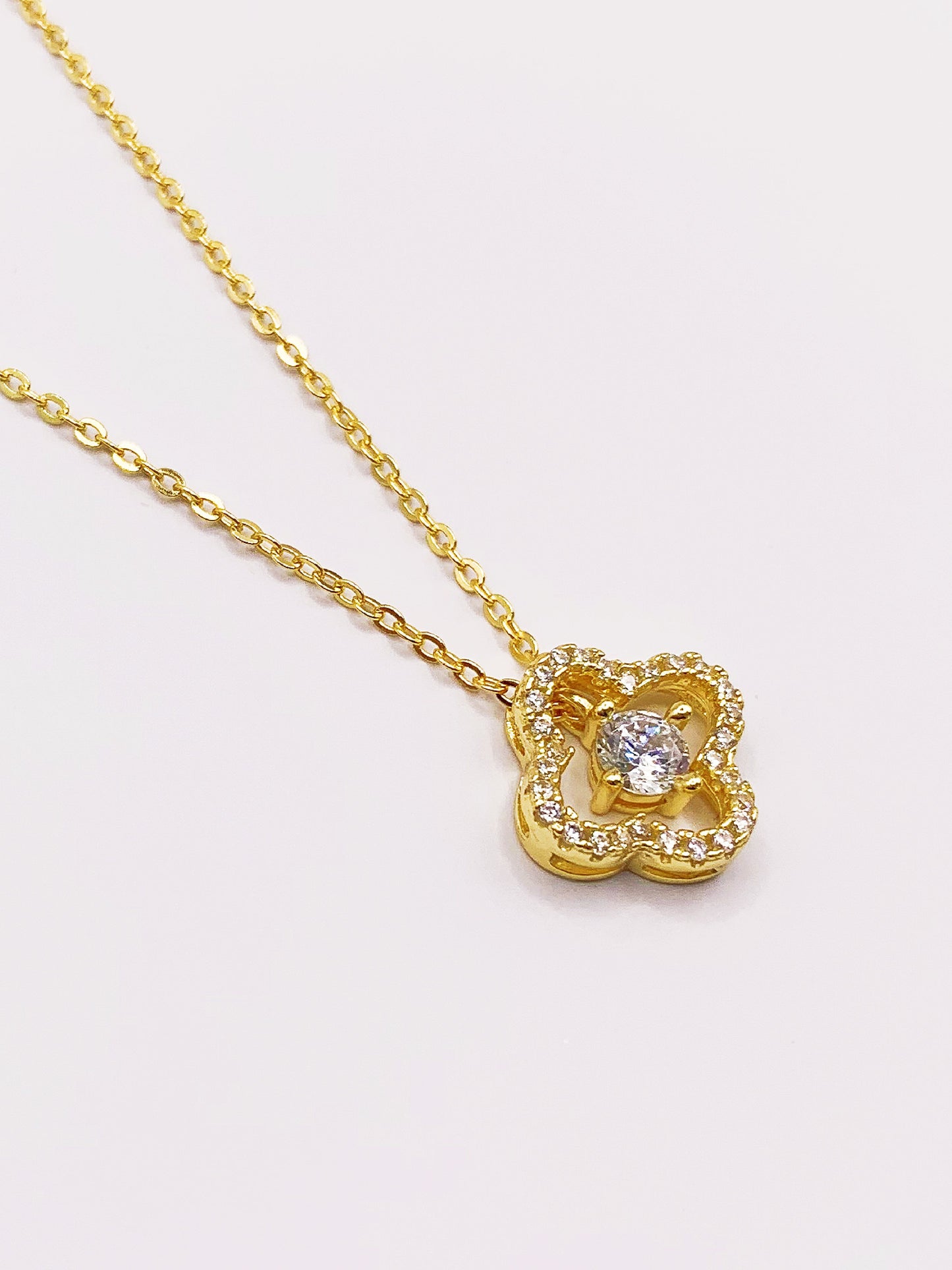 Flower Necklace in Gold-Bonded Sterling Silver- 16-18 Inches