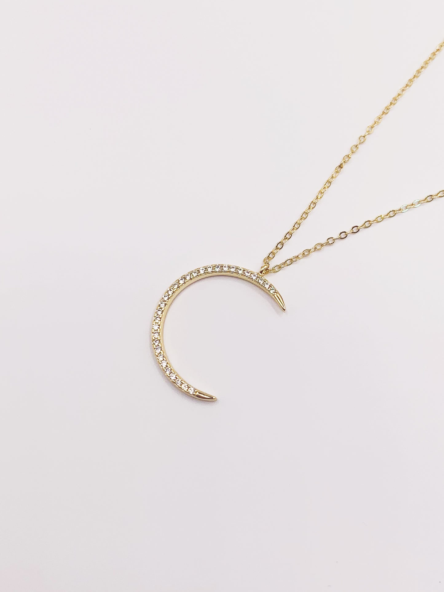 Moon Necklace in Gold-Bonded Sterling Silver- 16-18 Inches