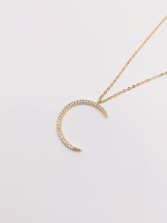 Moon Necklace in Gold-Bonded Sterling Silver- 16-18 Inches