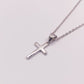 Plain Cross Necklace in Sterling Silver- 16-18 Inches