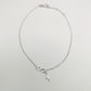 Infinity And Dangle Cross Anklet in Sterling Silver- 9, 9.5 and 10 Inches Adjustable