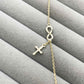 Infinity And Dangle Cross Anklet in Gold-Bonded Sterling Silver- 9, 9.5 and 10 Inches Adjustable