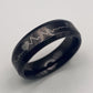 6mm Black Heart Wave Band Ring in Stainless Steel