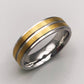 6mm Silver Gold Band Ring in Stainless Steel