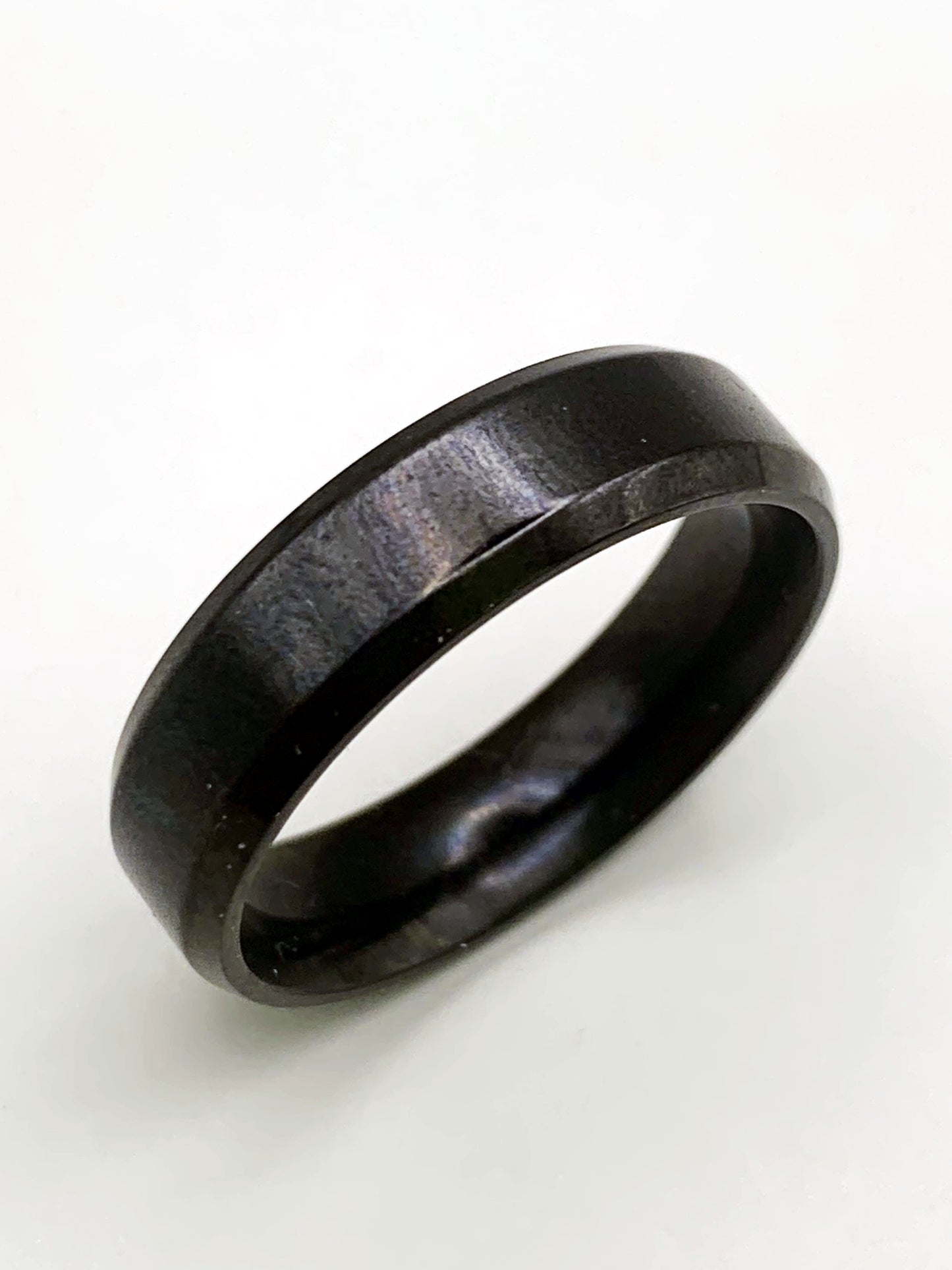 6mm Black Band Ring in Stainless Steel