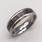 8mm Silver Black Band Ring in Stainless Steel