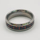 8mm Silver Black Band Ring in Stainless Steel