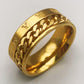 8mm Gold Chain Band Ring in Stainless Steel