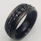 8mm Black Chain Band Ring in Stainless Steel