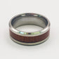 6mm Silver Brown Band Ring in Stainless Steel