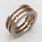 8mm Silver Orange Band Ring in Stainless Steel