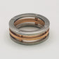 8mm Silver Orange Band Ring in Stainless Steel