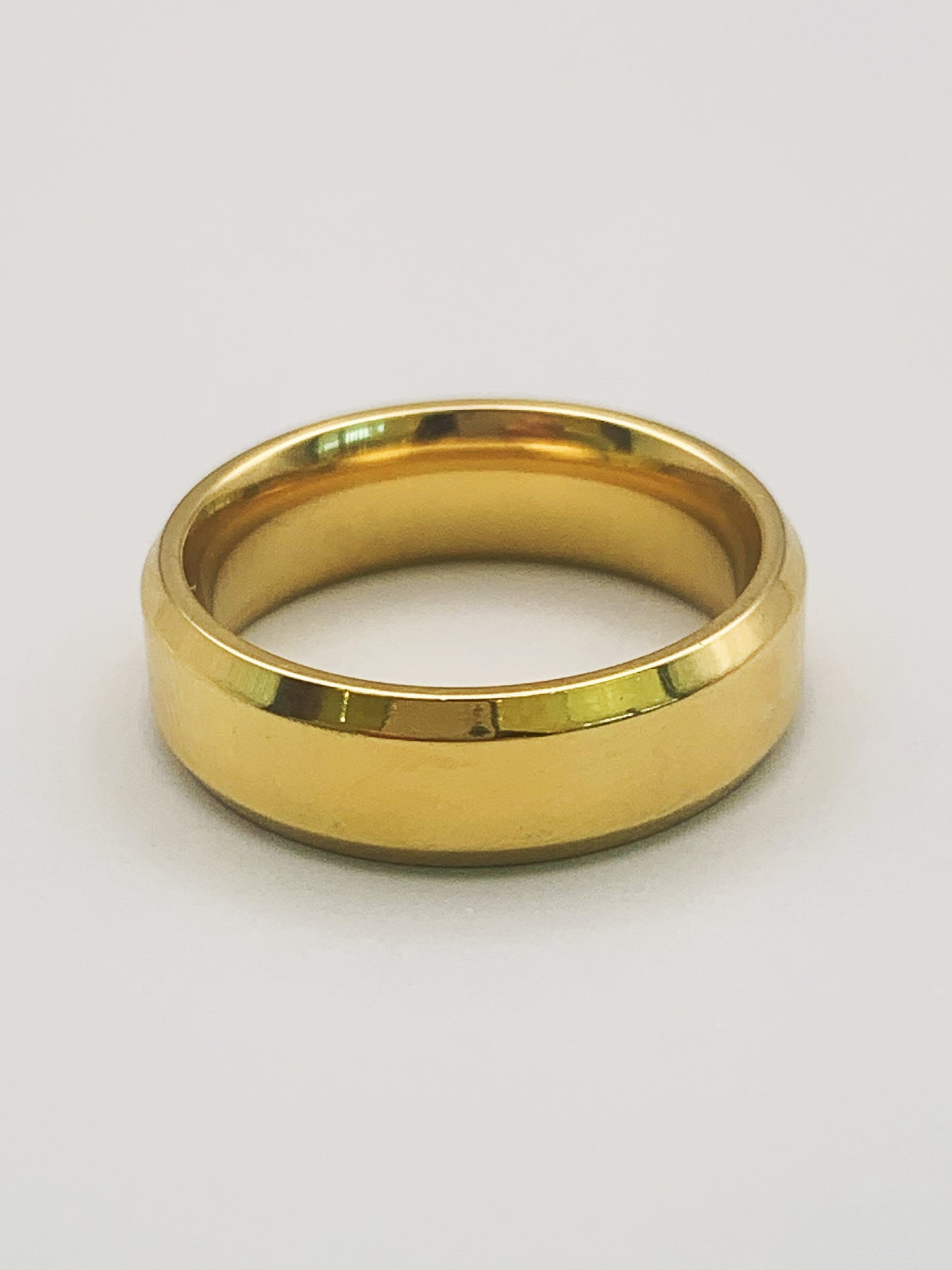 6mm Gold Band Ring in Stainless Steel