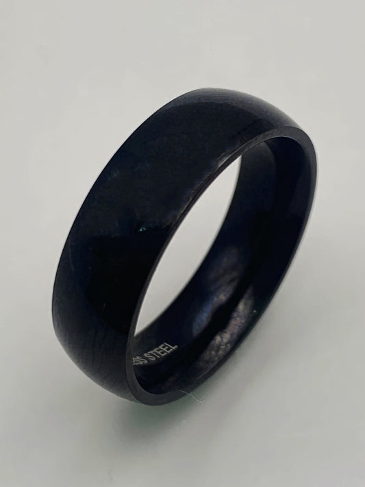 6mm Black Band Ring in Stainless Steel