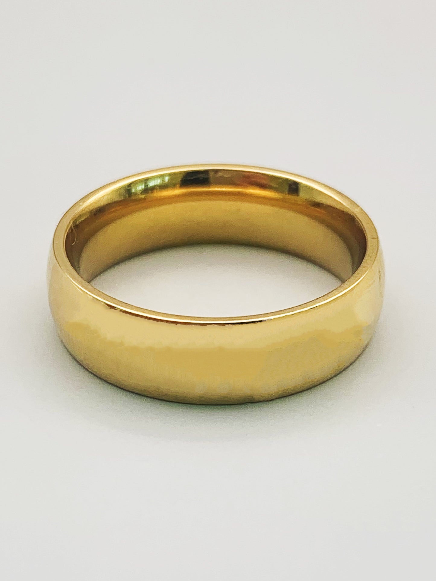 6mm Gold Band Ring in Stainless Steel