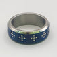 6mm Blue Cross Band Ring in Stainless Steel