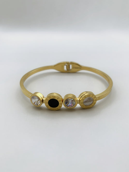 Gold Crystal Timeless Bangle Bracelet- 17cm