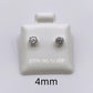 Sparkling Round Cut Diamond Stud Earrings in Sterling Silver- 2mm-10mm