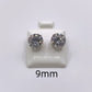 Sparkling Round Cut Diamond Stud Earrings in Sterling Silver- 2mm-10mm