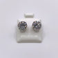 Sparkling Round Cut Diamond Stud Earrings in Sterling Silver- 2mm-10mm