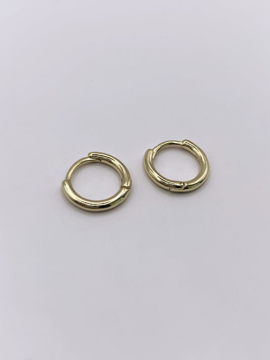 Delicate Hoop Earrings in Gold-Bonded Sterling Silver- 11mm