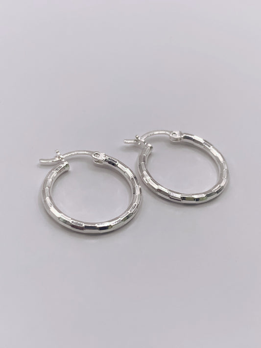 Delicate Hoop Earrings in Sterling Silver- 19mm