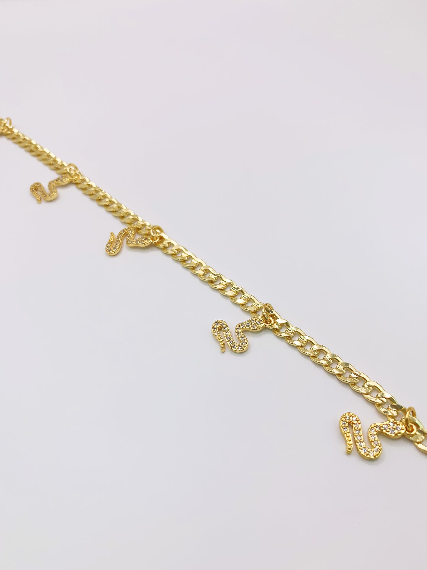 Crystal Snake Anklet- 10 Inches