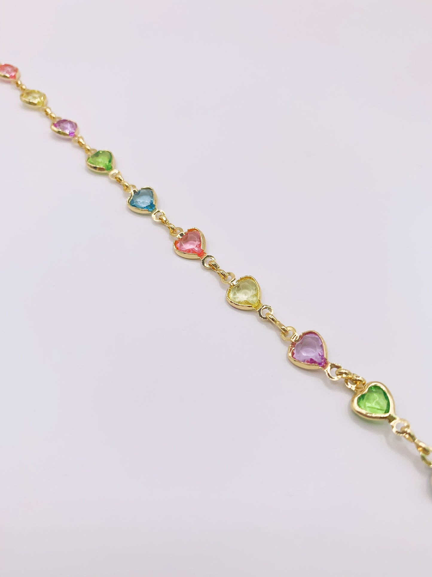 Colorful Heart Anklet- 10 Inches