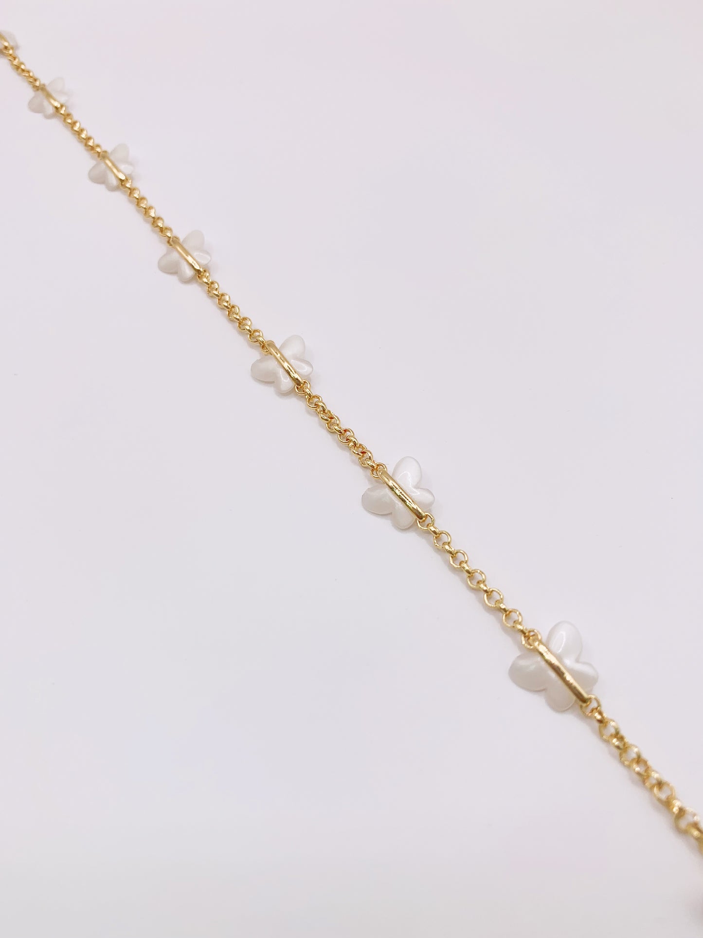 Pearl Butterfly Anklet- 10 Inches