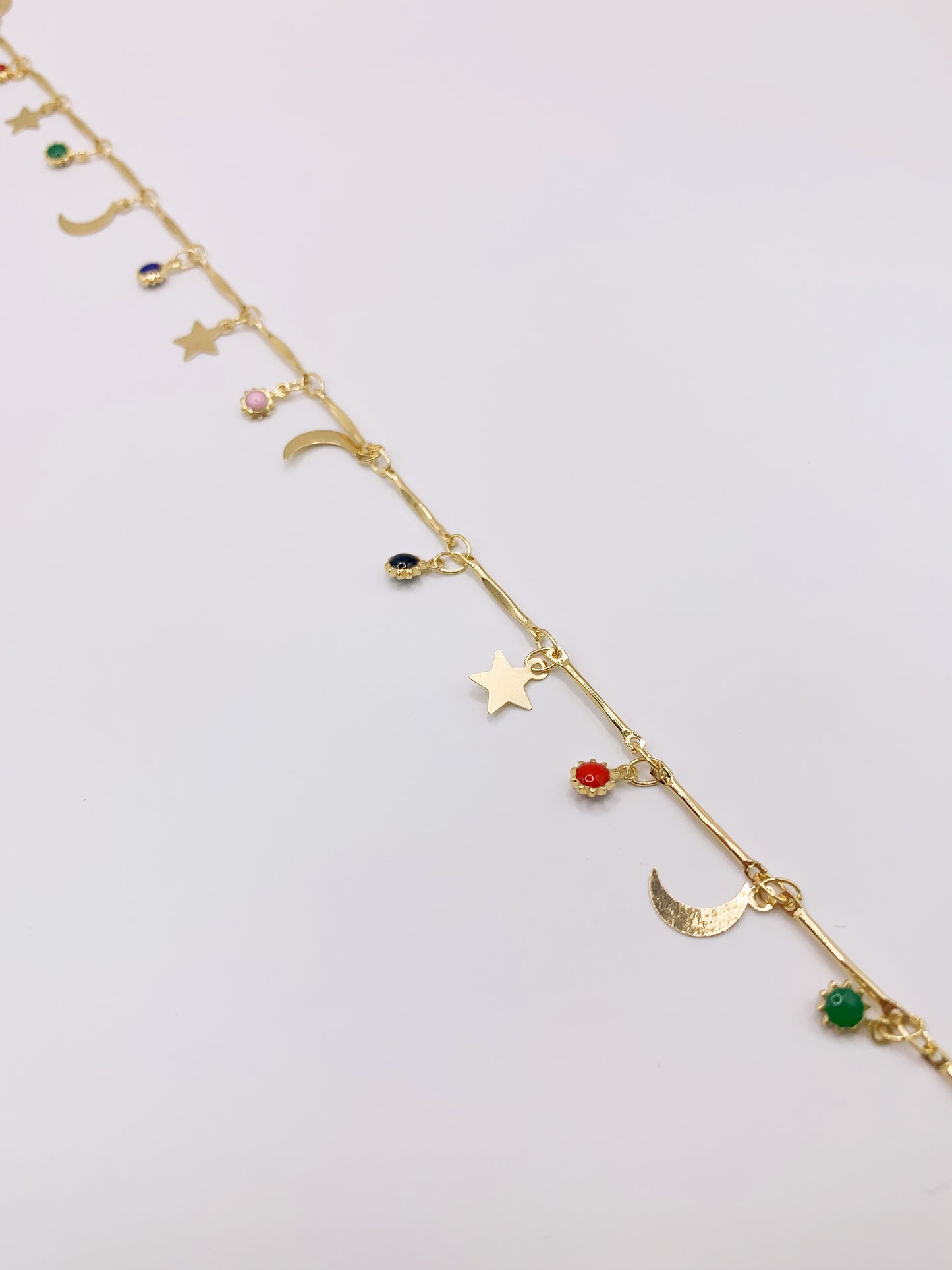 Moon Star Anklet- 10 Inches