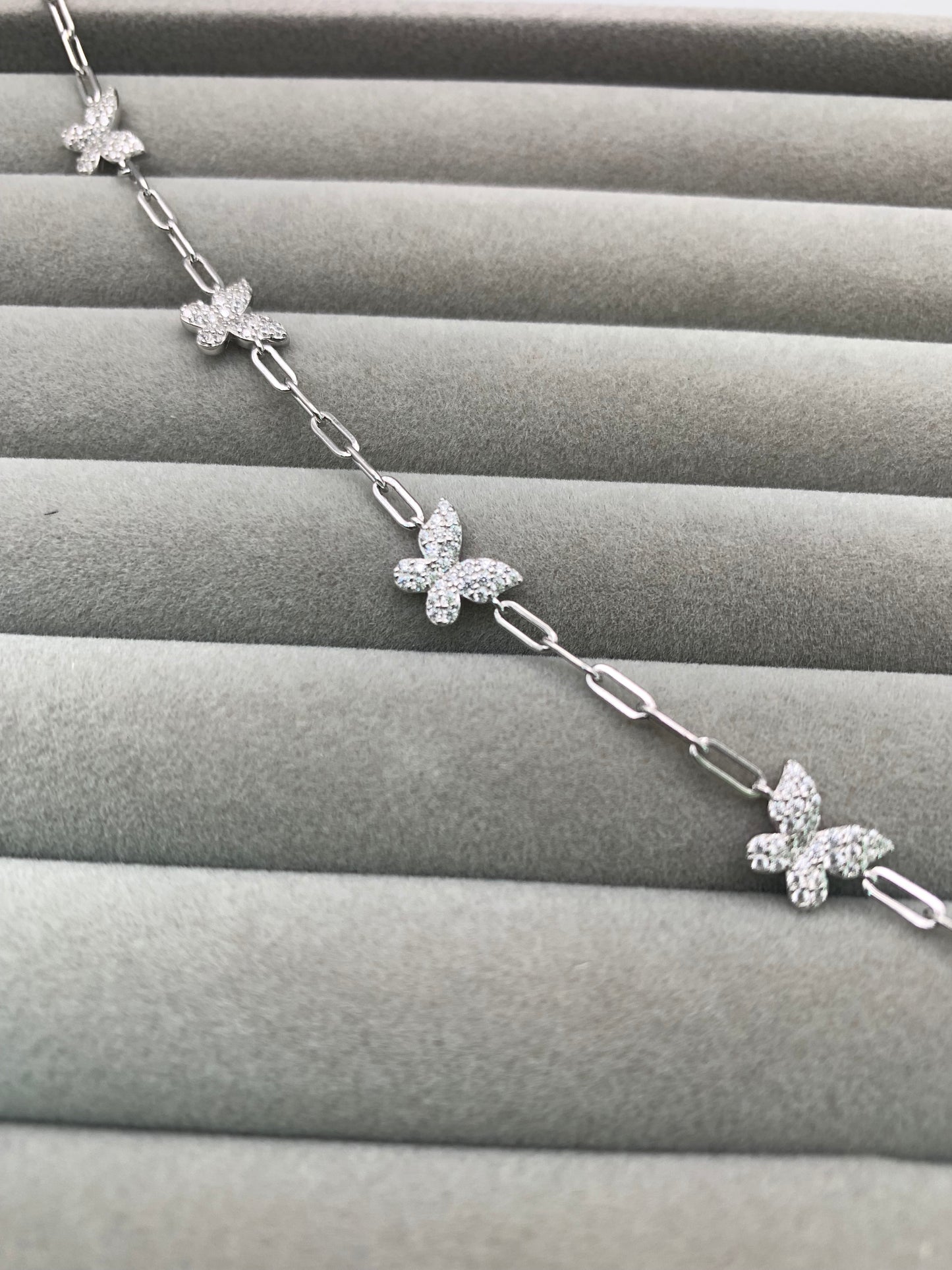 Butterfly Anklet in Gold-Bonded Sterling Silver- 9, 9.5 and 10 Inches Adjustable