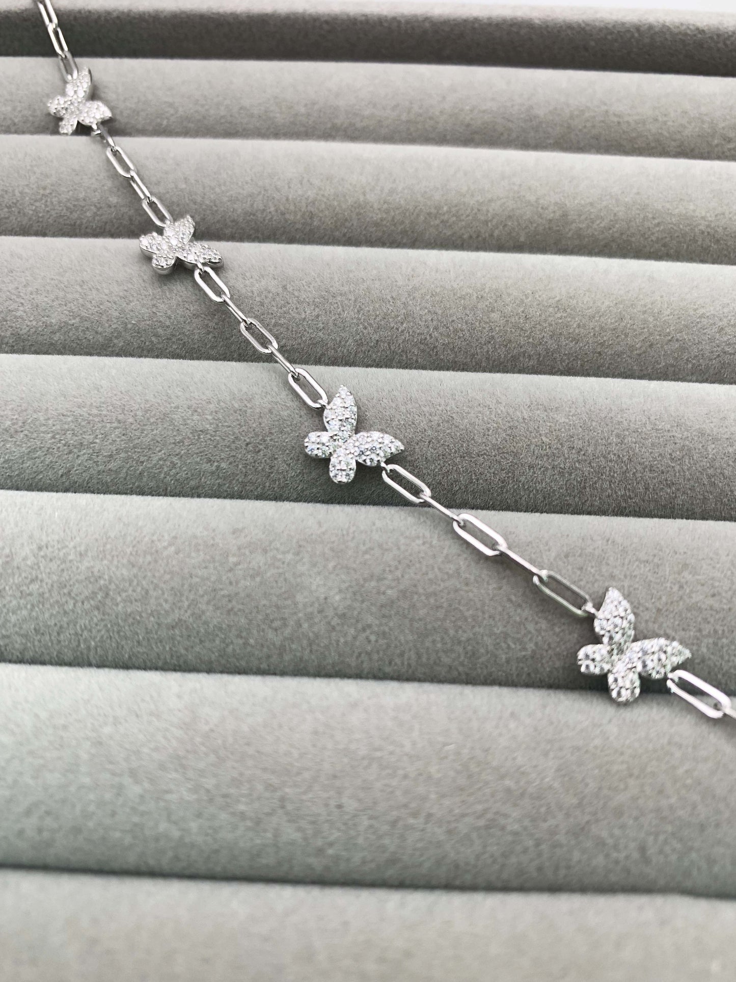 Butterfly Anklet in Gold-Bonded Sterling Silver- 9, 9.5 and 10 Inches Adjustable